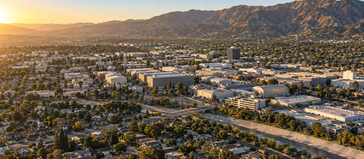 Aerial view of Burbank, CA