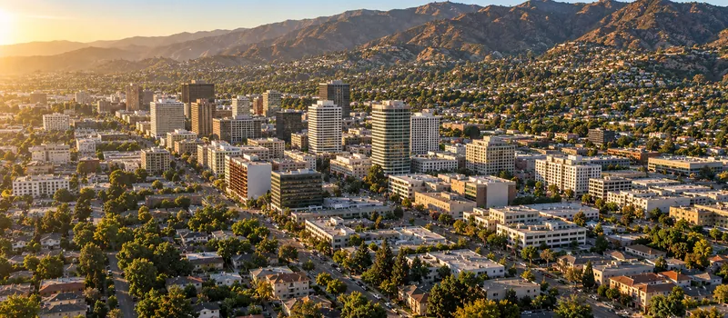 Aerial view of Glendale, CA