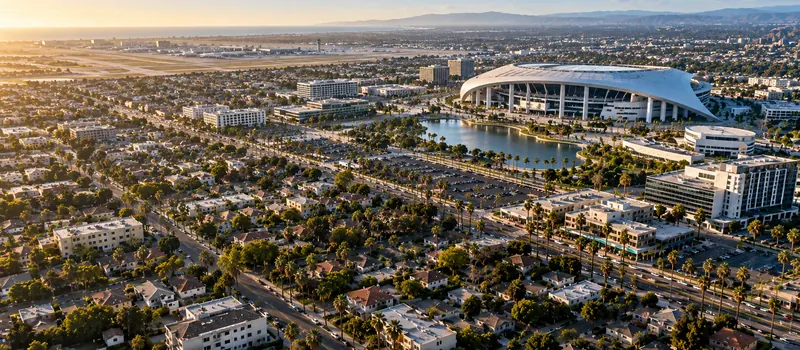 Aerial view of Inglewood, CA