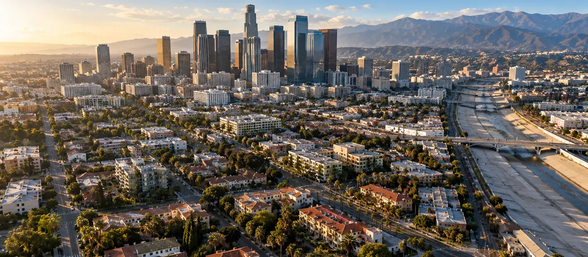 Aerial view of Los Angeles, CA