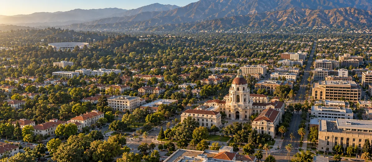 Aerial view of Pasadena, CA
