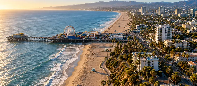 Aerial view of Santa Monica, CA